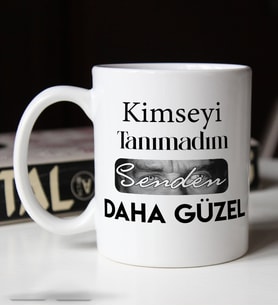 BK Gift Kimseyi Tanımadım Ben Atatürk Temalı Beyaz Kupa Bardak-1, Arkadaşa Hediye , Doğum Günü Hediyesi