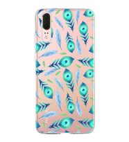 PrintiFy Huawei P20 Lite ile Uyumlu 1mm Slim Fit Nazar Boncuğu 3 Baskılı Şeffaf  Kılıf