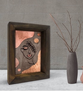 BK Gift Minimalist Woman Tasarımlı Dekoratif Doğal Masif Ahşap Çerçeve 15x20cm-1 (Beyaz)