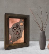 BK Gift Minimalist Woman Tasarımlı Dekoratif Doğal Masif Ahşap Çerçeve 15x20cm-1 (Beyaz)