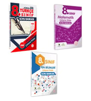 2026 8.Sınıf LGS MEB 3lü SET( Matematik-Fen-Türkçe) Soru Bankası Seti Renkli Baskı A4 BASKI ÜCRETİ
