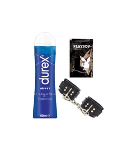 Durex Hisset Pürüzsüz Hazlar 50 ml Jel + Siyah Deri El Kelepçesi + Hediye