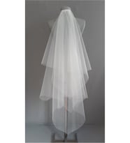 Suzanna Moda Krem Renk 1mt 25cm boyunda Asimetrik Kesim Hayal Tül Gelin Duvağı (Krem)