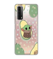 Huawei P Smart 2021 Uyumlu Baby Yoda Desenli Şeffaf Telefon Kılıfı