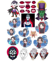 Vampir Sticker Set 3 20 Parça Telefon, Tablet, Defter, Laptop Sticker