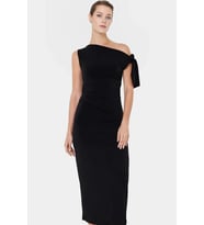 Vücuda Oturan Maxi Elbise Tek Omuz Asimetrik Yaka Polyester Kumaş Rahat Kullanım