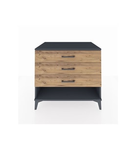 Kronos Şifonyer 3 Çekmeceli 88x59x80 Antrasit-Çam