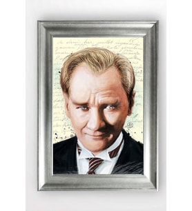 Gümüş Çerçeveli Atatürk Tablo cv641