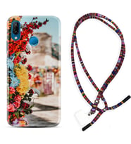 Huawei P20 Lite Mate 10 20 Lite Pro P40 Lite KılıfBoyun Asklı Rasta Silikon Gerçek Çiçekler 1743