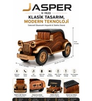 Jasper Jpr-1523 Dekoratif Bluetooth Hoparlör Telefon Standı Retro Klasik Araba Tasarım 3w 1200 Mah