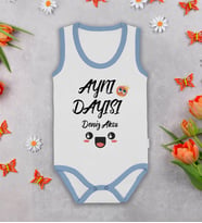 BK Kids Kişiye Özel İsimli Mavi Biyeli Askılı Sıfır Kol Bebek Body Zıbın-11, Yeni Doğan Bebek Hediyesi