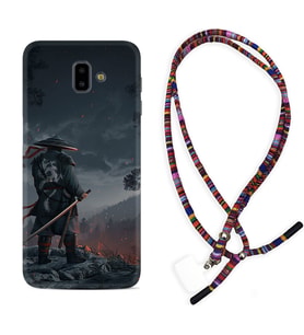 Samsung J6 Plus J7 Prime J7 Pro M20 Kılıf Boyun Asklı Rasta Silikon Warrior 1653