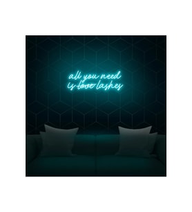 All You Need Is Love Lashes Yazılı Neon Tabela