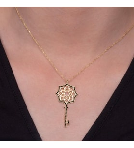 KALBİMİN ANAHTARI 925 AYAR GÜMÜŞ KOLYE (Karışık)