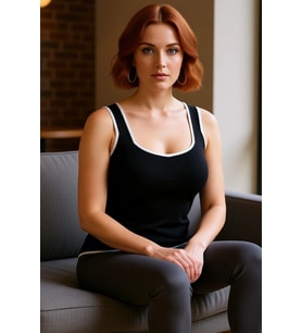 Moda Büyük Beden Kalp Yaka Triko Fit Düz Desen Casual Günlük Regular Askılı Kol Bluz