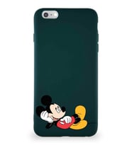 Apple iPhone 6S Plus Soft Premier Kapak Mickey Mouse-F Tasarımlı Silikon Kılıf - Yeşil (Şeffaf)