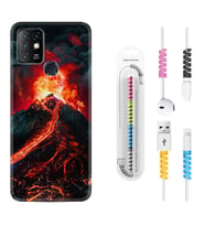 INFINIX Hot 8 9 10 11S Hot 10 Play 10T Kılıf Kablo Koruma Spiral Silikon Yanardağ 1611