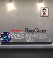 Kişiye Özel Uzay Karikatürlü Kolay Yetişmiyor Ahşap Biblo Bay-4