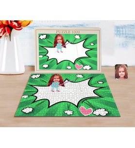 BK Gift Kişiye Özel Kız Çocuk Karikatürlü 1000 Parça Profesyonel Puzzle-13