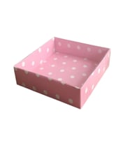 Asetat Kapaklı Karton Kutu 12X12X3 (50 Adet)  Puantiyeli Pembe