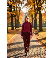 Kadın Fermuarlı Yaka Düşük Kol Selanik Triko Fermuarlı Yaka Normal Kalıp Örme Sweatshirt
