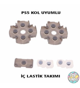 SONY Playstation 5 Kol Silikon Lastik Takımı 5 Parça PS5 Kol Tamiri PS5 Yedek Parça PS5 Uyumlu (Gri)
