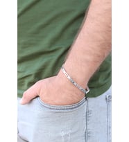 Kilit Tasarım 925 Ayar Saf Gümüş Erkek Bileklik 201024447