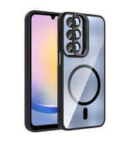 Samsung Galaxy A36 Uyumlu Kılıf Standlı ve Kamera Lens Hediyeli Zore Etro Kapak (Siyah)