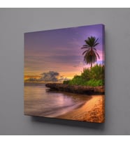 DENİZ KENARI MANZARASI KANVAS TABLO 40x40cm (Karışık)
