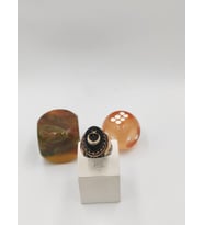 ONIKS TAŞLI AYYILDIZ  925 AYAR 24 MM  20,80 GR. ERKEK YÜZÜĞÜ (Silver)