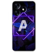 Tecno Spark 10C Kılıf HD Desen Baskılı Kılıf - Dark Neon Yaprak A Harfi