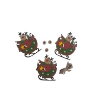 Yılbaşı Ağaç Süsü Ahşap Mdf 3lü Paket