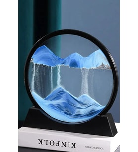 Hediyelik Kum Saati Yuvarlak Model Standlı Dekoratif Kum Saati 19cm