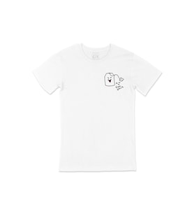 Tea Shirt Cep Logo Tasarımlı Beyaz Tişört