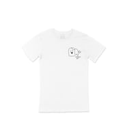 Tea Shirt Cep Logo Tasarımlı Beyaz Tişört