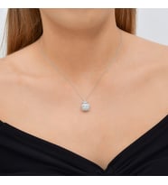 0,41 Karat Pırlanta Baget Kolye (Beyaz)