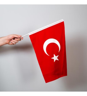 Türk Bayrağı 50x75 cm Raşel Kumaş - Sopalı