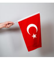 Türk Bayrağı 50x75 cm Raşel Kumaş - Sopalı