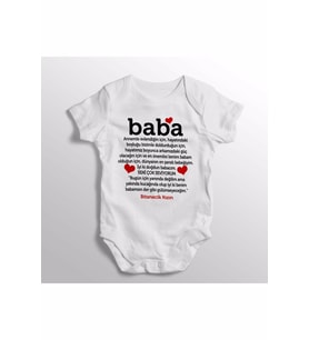 Babaya Ilk Doğum Günü Hediyesi Bitanecik Kızın Yazılı Baskılı Bebek Zıbını