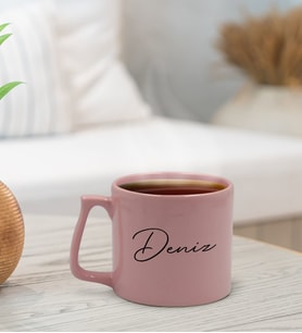 BK Gift Kişiye Özel İsimli Pastel Pembe Middle Kupa Bardak, Arkadaşa Hediye, Ev Hediyesi, Doğum Günü Hediyesi, Ofis Hediyesi-7