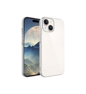 Apple iPhone 15 Uyumlu Kılıf Sert PC Renkli Çerçeveli Zore Riksos Kapak (Gümüş)