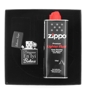 Babalar Gününe Özel Tasarım Çakmak & 125 ML Zippo Benzin