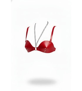 Mulvxbrf Brf02 Kırmızı Göğüs Harness Konik Kesim Zımba Detaylı - Brf1380 (Mulvix)