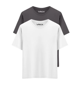 Erkek 2 Li Paket %100 Pamuk Oversize Tişört Basic Bisiklet Yaka Kısa Kollu T-Shirt
