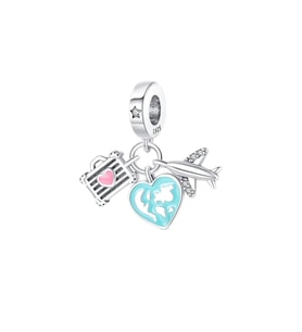 Seyahat Tutkusu Charm  925 Ayar Gümüş