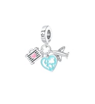 Seyahat Tutkusu Charm  925 Ayar Gümüş