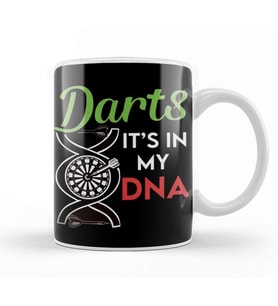 Darts In My DNA Dart Player Arrow Bullseye Pub Sports Target Kupa Bardak Porselen