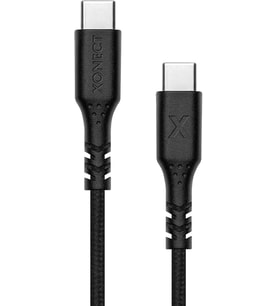 Type-C ile Uyumlu iPhone ve Samsung ile Uyumlu Hızlı Şarj ve Data Kablosu 40 cm Hasır Örgülü (Siyah)