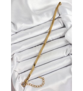 316L Çelik Gold Renk Yassı Zincir Model Kadın Bileklik 5886 - SSSSSS2083-4044