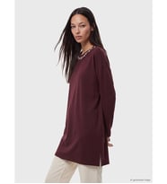 LCW EVERYDAY Mürdüm Soft Touch Taşlı Oversize Kadın Sweatshirt Tunik